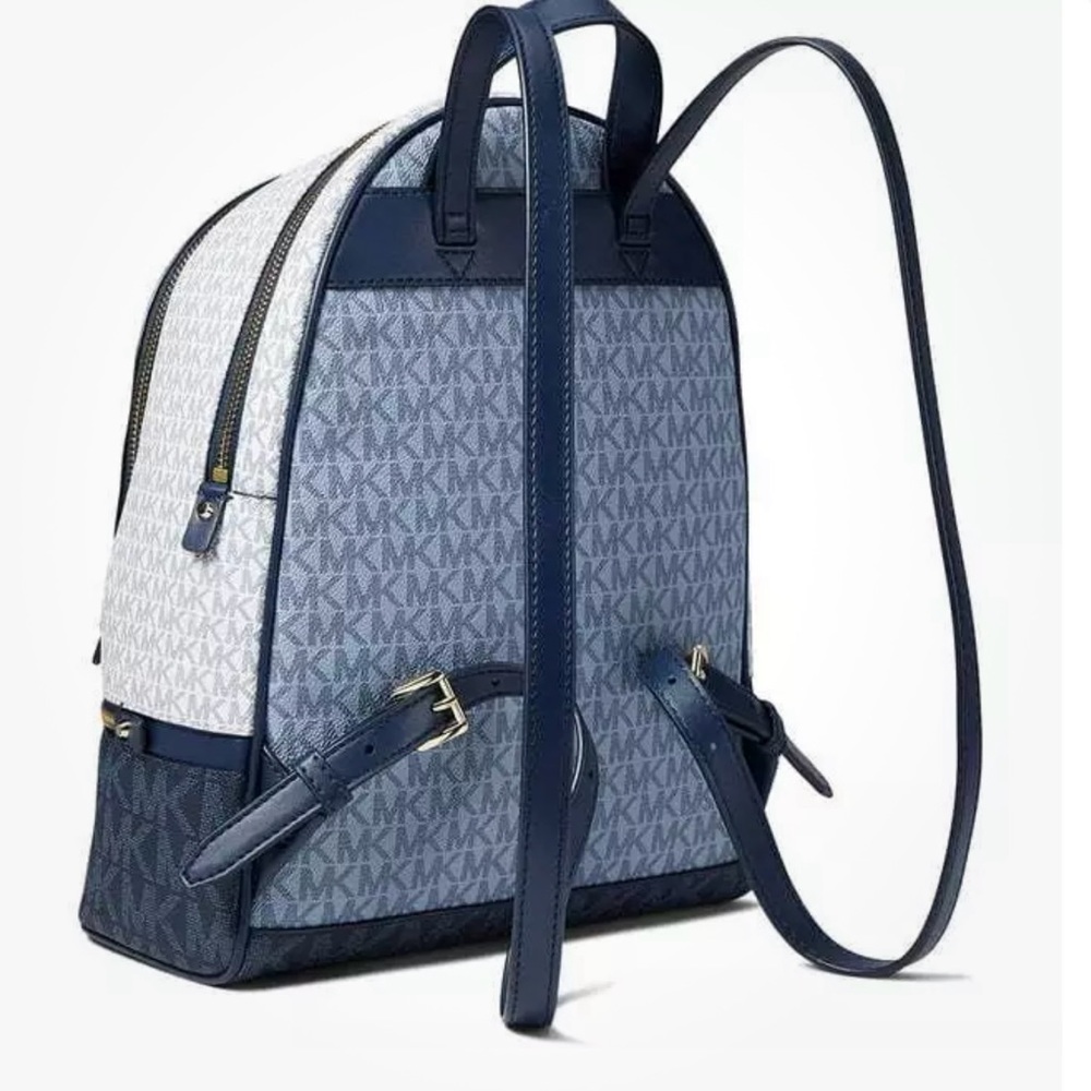 Michael Kors Rhea Small Zip Backpack Multi Color - Navy